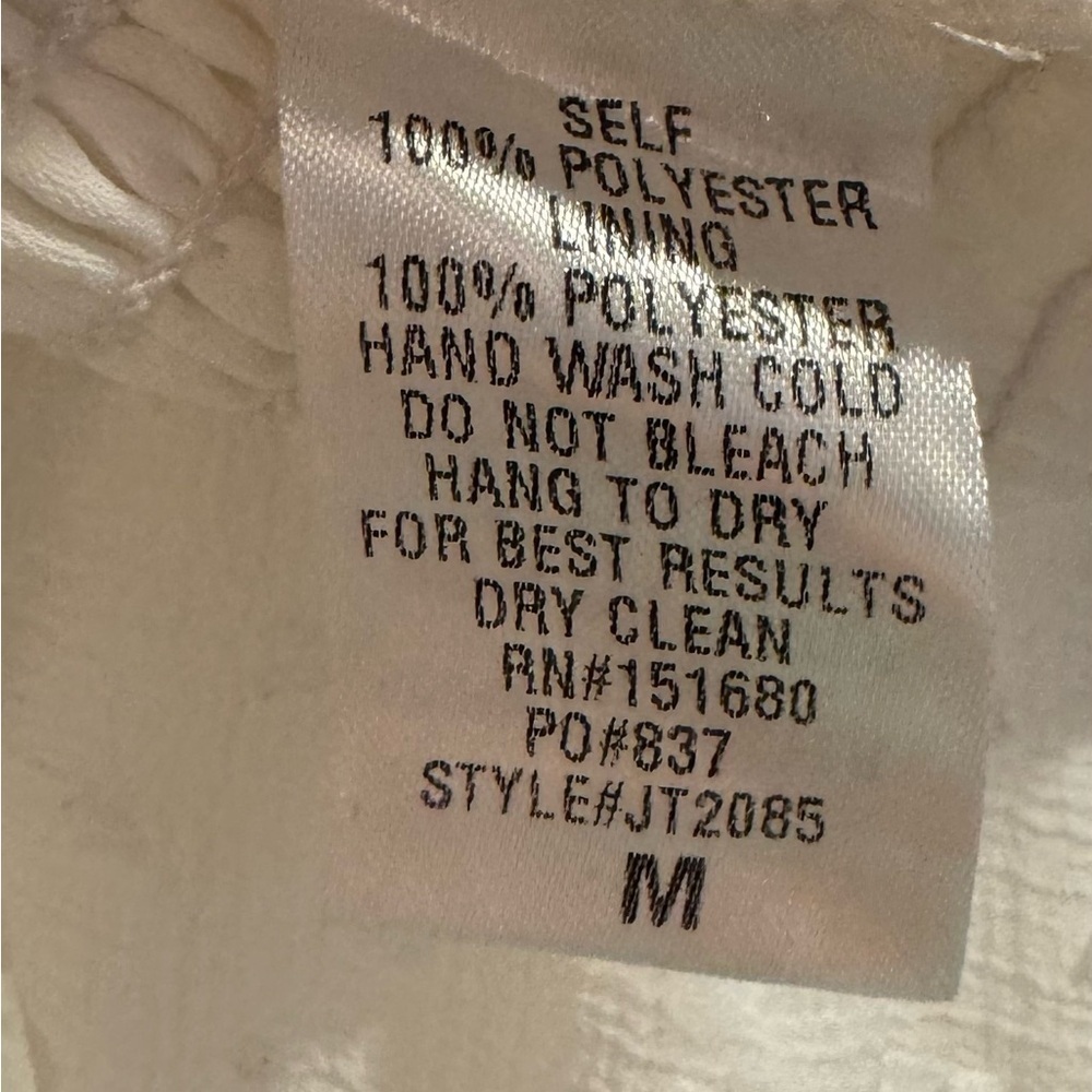 Storia Cropped Ruffle Blouse White Swiss Dot Womens Size Medium - Picture 10 of 11